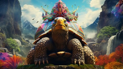 Realistic bowser has a turtle likeness beautiful image Ai generated art - obrazy, fototapety, plakaty
