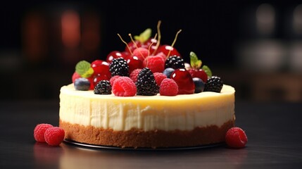 Cheesecake Topped with Fresh Berries