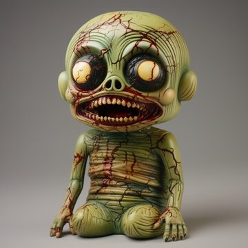 Retro japanese sofubi figure by medicom toy design Ai generated Haunted art