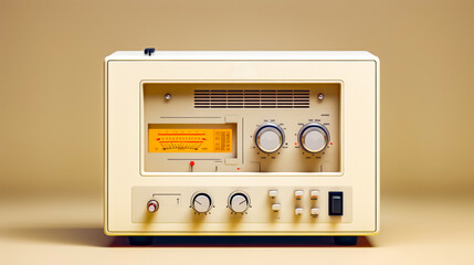 Obraz premium Close up of radio on table with buttons and knobs.