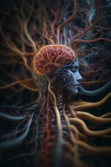 Nervous system - human anatomy - obrazy, fototapety, plakaty