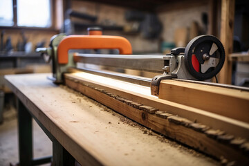 Ambiente de Carpintaria, com instrumentos de cortar madeira
