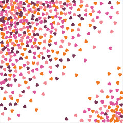 Vector edging, ribbon, border from hearts. Hand-drawn romantic pattern. Valentine's Day. Banner template. Vector illustration.