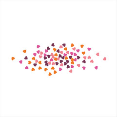 Vector edging, ribbon, border from hearts. Hand-drawn romantic pattern. Valentine's Day. Banner template. Vector illustration.