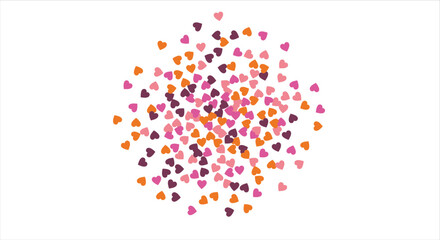 Obraz premium Vector edging, ribbon, border from hearts. Hand-drawn romantic pattern. Valentine's Day. Banner template. Vector illustration.