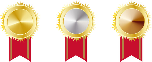 金銀銅のメダルセット　幅広リボン