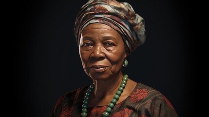 Elderly Black Woman in Traditional Nigerian Attire