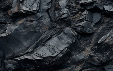 Close up view of a hard dark rock texture (Generative AI)