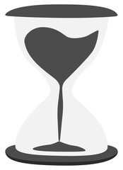 Hourglass icon with Sand Running Inside. Clock icons, Time icon symbol vector. Black hourglass. Sandglass with sand inside to measure time. Time symbol. Timer icon, time running concept. Vector, peng