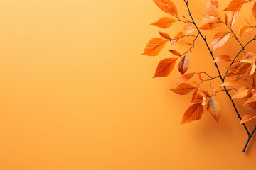 Fototapeta premium A minimalist yet captivating autumn background with a gradient of orange and yellow tones, perfectly capturing the essence of the season's beauty.
