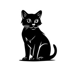 Black Cat Vector Logo Art