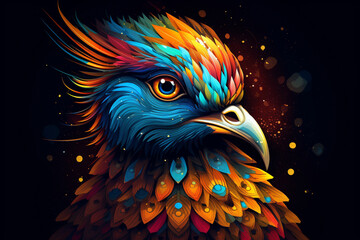  vector design with an abstract pheasant like 
created using  generative AI tools
