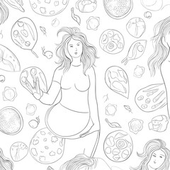 Hand drawn simple elements set. Sketch underlines, icons, emphasis, Hand drawn like kids Mother life pattern design for print including different elements of love and baby flower and kids