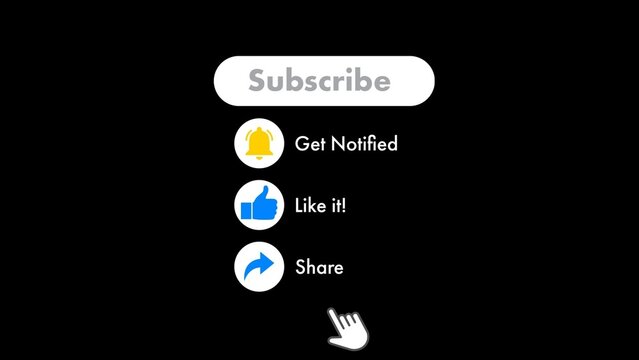 Social Media Subscribe, Like, And Get Notified Animation