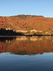 Mountains and Lake in Fall Colour