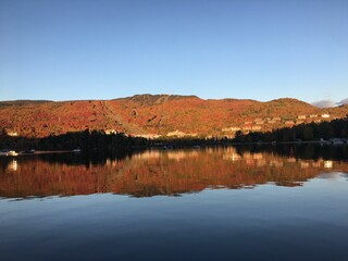 Mountain and Lake in Fall Colour