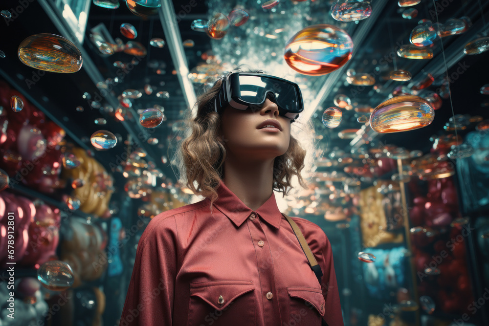Poster a virtual reality world accessible through social media, offering users a surreal and immersive digi
