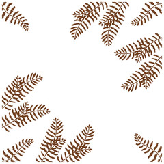 Frame with fern leaves for websites, cards and your other designs. Vector illustration isolated on white background.