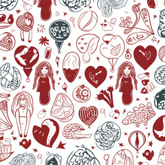 Hand drawn simple elements set. Sketch underlines, icons, emphasis, Hand drawn like kids Mother life pattern design for print including different elements of love and baby flower and kids