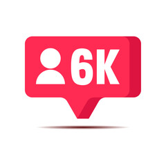 Thank you 6k followers celebration social media notification