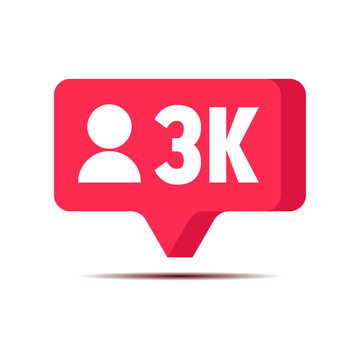 Thank you 3k followers celebration social media notification