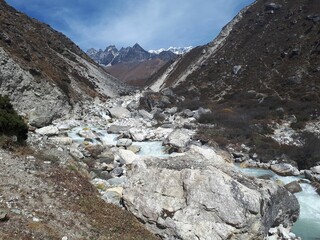 Beautiful scenery of river in the Himalaya