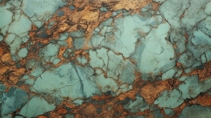 Fototapeta na wymiar Mint Marble with Rusty Iron Horizontal Background. Abstract stone texture backdrop. Bright natural material Surface. AI Generated Photorealistic Illustration.