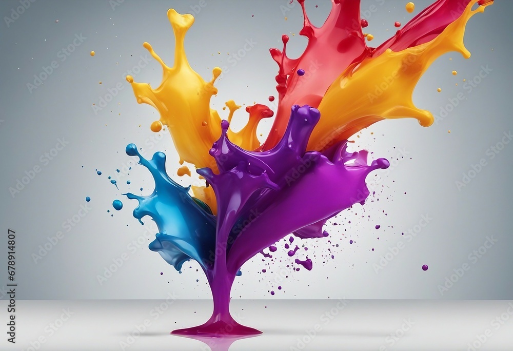 Poster colorful paint splash isolated design element on the transparent background