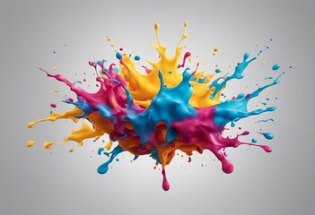 Colorful paint splash Isolated design element on the transparent background