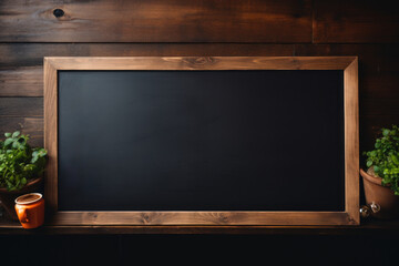 A plain coffee shop menu chalkboard, available for creative menu design ideas. Generative Ai.