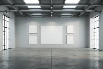 Papier Peint photo Vielles portes A blank, minimalist art gallery wall, open to a variety of art and exhibition concepts. Generative Ai.
