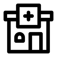 Drugstore icon with outline style.
