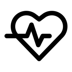 Heart rate icon with outline style.