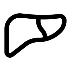Liver icon with outline style.
