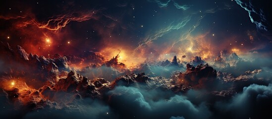 abstract space background with stars and nebula.