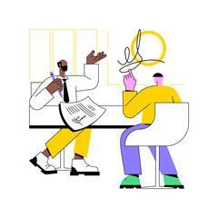 Signing contracts isolated cartoon vector illustrations. Smiling man signing new financial contract, business cooperation, successful entrepreneurship deal, business agreement vector cartoon.