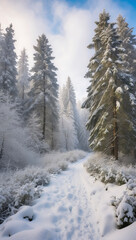 Obraz premium snow covered trees