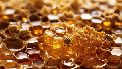 close up of honey comb photo