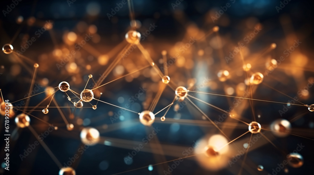 Wall mural abstract digital network background, technology and complex engineering concept, generative ai