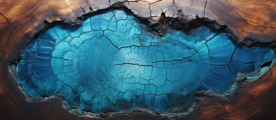 wood epoxy blue resin with crack can be use for banner background. natural modern furnishings top table
