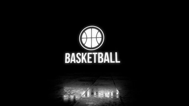 A Glitchy Flickering TV Basketball Program Intro with Visible TV Scan Lines