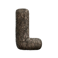 tarmac letter L - Capital 3d asphalt font - suitable for road, transport or highway related subjects
