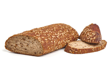 Rye bread, isolated on white background.