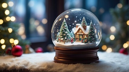 Fototapeta na wymiar christmas glass ball on snow