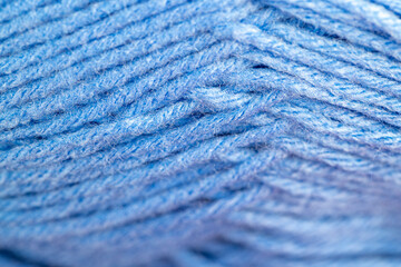 woolen threads of blue color for knitting