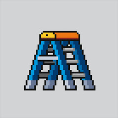 Pixel art illustration Ladder. Pixelated Ladder. Wood Iron climbing ladder pixelated for the pixel art game and icon for website and video game. old school retro.