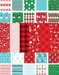 Christmas pattern set. Christmas background collection. Christmas illustration