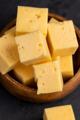 fresh orange cheese cut into cubes