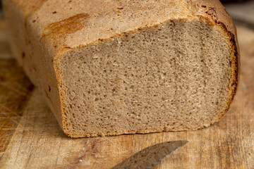 fresh bread using a mixture of wheat and rye flour