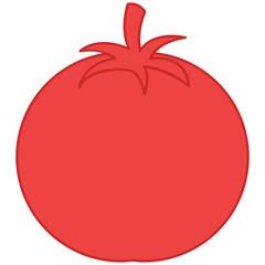 Flat line tomato. Vector element with vegetarian theme. Illustration.